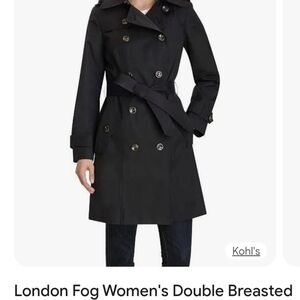 London Fog Women's Black Double Breasted Coat